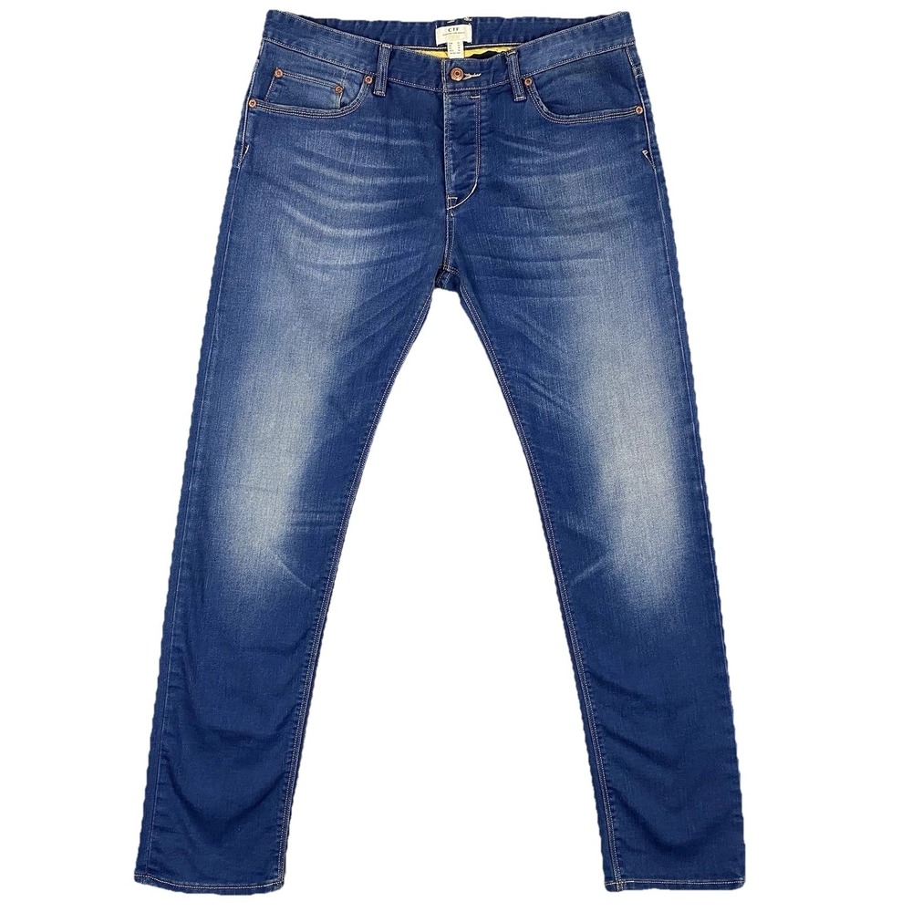 CTR Cortefiel Slim‎ Straight Fit Mid Rise Jeans Mens Size 36 x 32 Button Fly